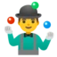 Man Juggling emoji, Google design