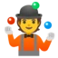 Person Juggling emoji, Google design
