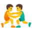 Men Wrestling emoji, Google design