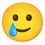 Download Smiling Face with Tear emoji, Google style
