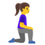 Download Woman Kneeling Facing Right emoji, Google style
