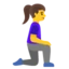 Woman Kneeling Facing Right emoji, Google design