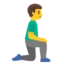 Man Kneeling Facing Right emoji, Google design