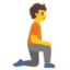 Person Kneeling Facing Right emoji, Google design