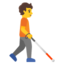 Download Person With White Cane Facing Right emoji, Google style