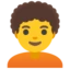 Person Curly Hair emoji on Android