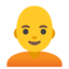 Download Person Bald emoji, Google style