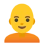 Person Bald emoji on Android