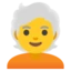Person White Hair emoji on Android