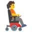 Person In Motorized Wheelchair Facing Right emoji, Google design