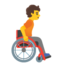 Download Person In Manual Wheelchair Facing Right emoji, Google style