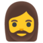 Download Woman Beard emoji, Google style