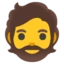Person: Beard emoji on Android
