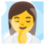 Woman Steamy Room emoji, Google design