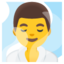 Man Steamy Room emoji, Google design