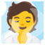 Person in Steamy Room emoji, Google design