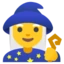 Woman Mage emoji, Google design