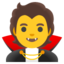 Vampire emoji, Google design