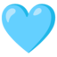 Light Blue Heart emoji, Google design