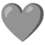 Grey Heart emoji, Google design