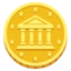 Coin emoji as drawn by Google