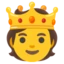 Person with Crown emoji, Google design