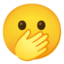 Download Face With Open Eyes And Hand Over Mouth emoji, Google style