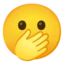 Face With Open Eyes And Hand Over Mouth emoji, Google design