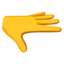 Palm Down Hand emoji, Google design