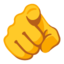 Index Pointing at the Viewer emoji, Google design