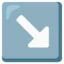 Down-right Arrow emoji, Google design