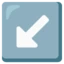 Down-left Arrow emoji, Google design