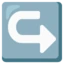 Left Arrow Curving Right emoji, Google design