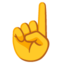 Index Pointing Up emoji, Google design