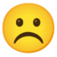 Frowning Face emoji, Google design