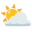 Sun Behind Cloud emoji, Google design