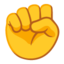 Raised Fist emoji, Google design