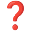 Red Question Mark emoji on Android