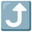Right Arrow Curving Up emoji, Google design