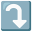 Download Right Arrow Curving Down emoji, Google style