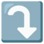 Right Arrow Curving Down emoji, Google design