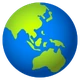 Globe Showing Asia-Australia emoji, JoyPixels design