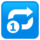 Repeat Single Button emoji, JoyPixels design