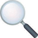 Magnifying Glass Tilted Left emoji, JoyPixels design