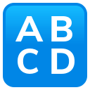 Input Latin Uppercase emoji, JoyPixels design