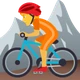 Person Mountain Biking emoji, JoyPixels design