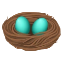 Nest With Eggs emoji, JoyPixels design
