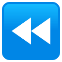 Fast Reverse Button emoji, JoyPixels design