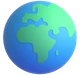 Globe Showing Europe-Africa emoji, Microsoft design