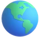 Globe Showing Americas emoji, Microsoft design
